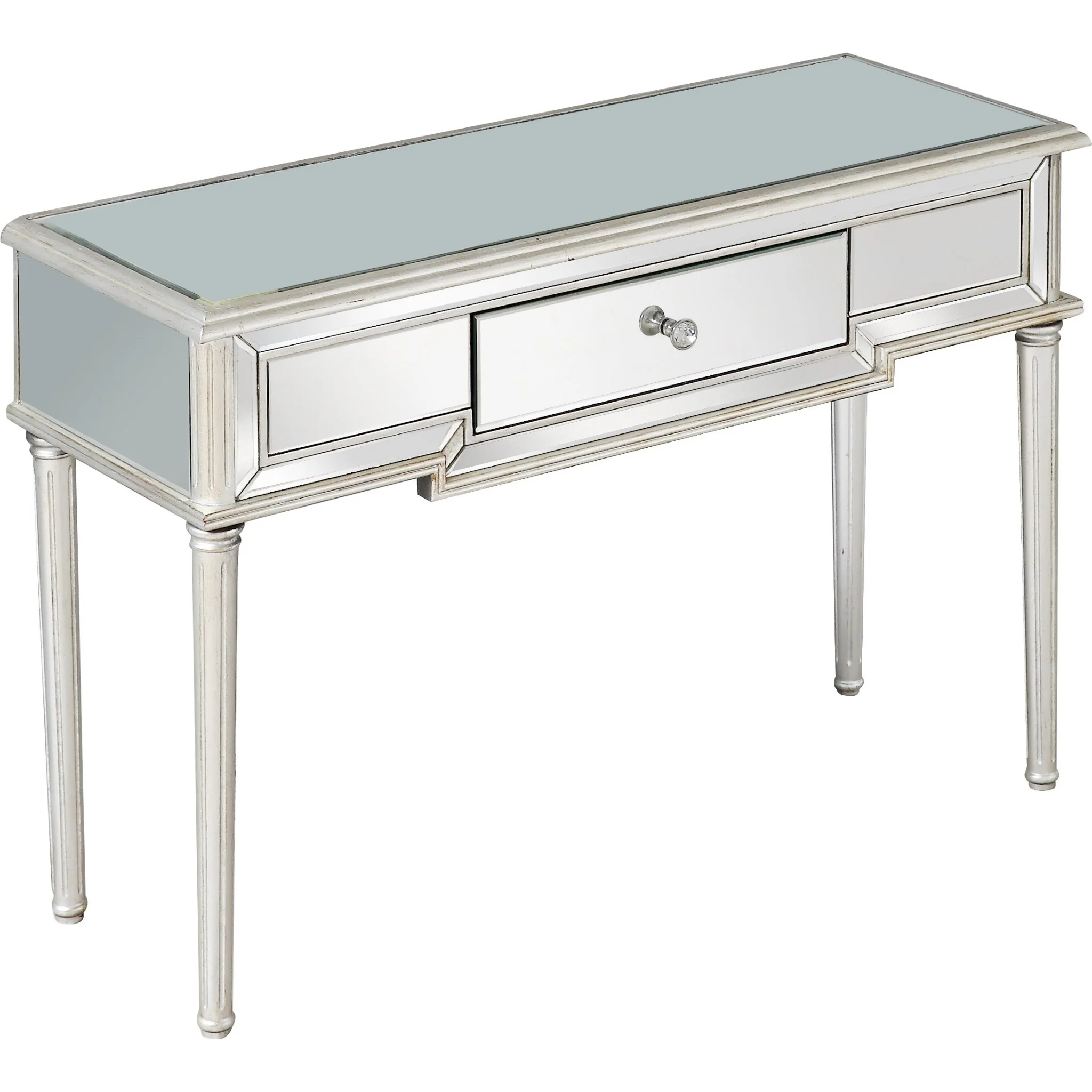 Silver Leaf Antiqued Console Table By Homeroots - Image 4