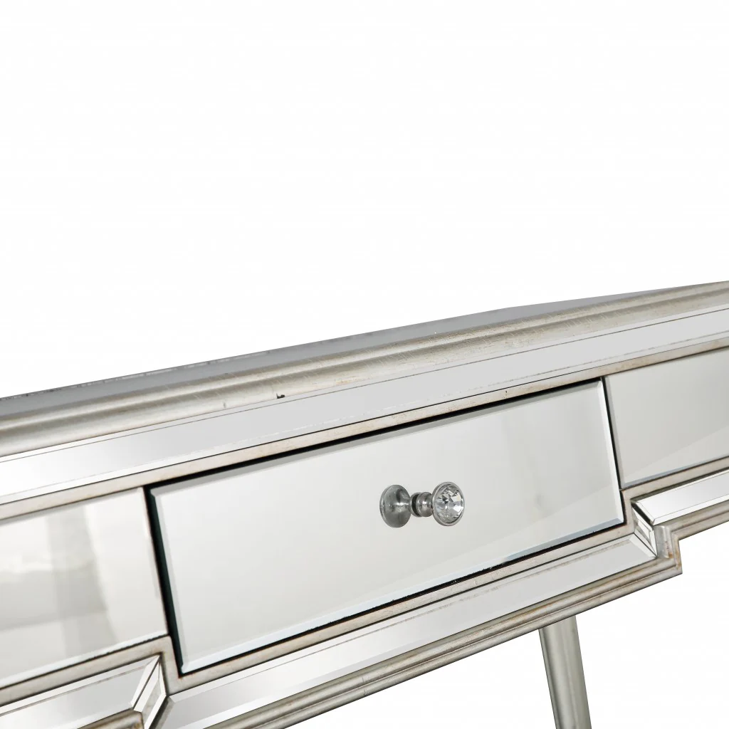 Silver Leaf Antiqued Console Table By Homeroots - Image 6