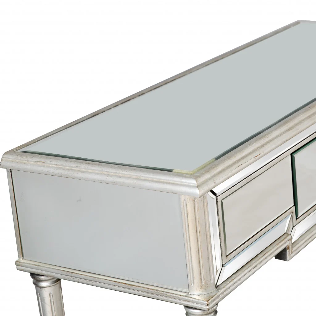 Silver Leaf Antiqued Console Table By Homeroots - Image 7