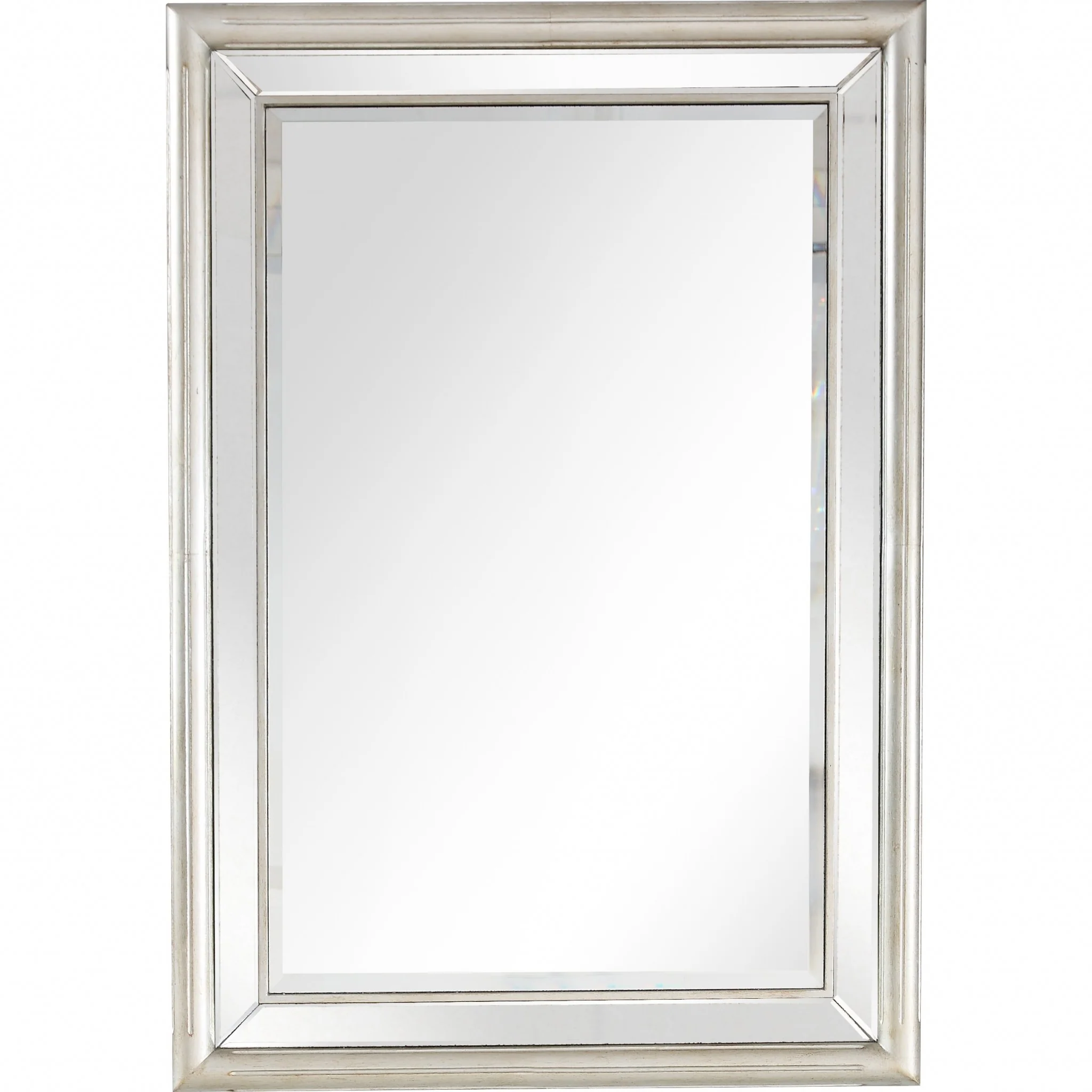 Silver Leaf Antiqued Mirror and Console Table By Homeroots - Image 4