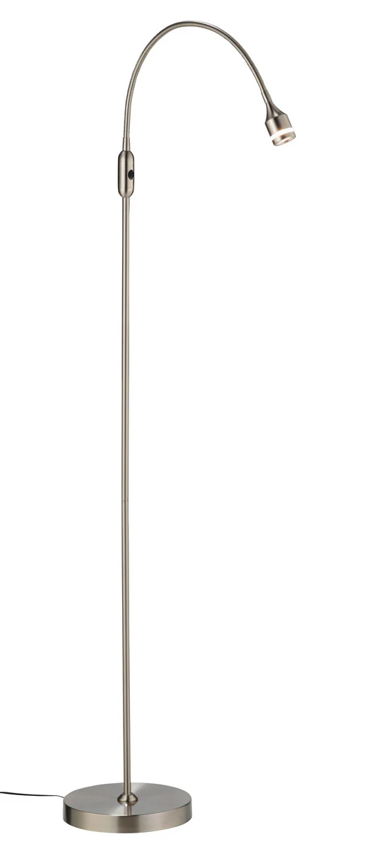 Silver LED Arched Floor Lamp With Silver By Homeroots - Image 2