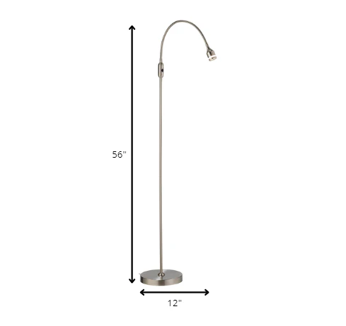 Silver LED Arched Floor Lamp With Silver By Homeroots - Image 4