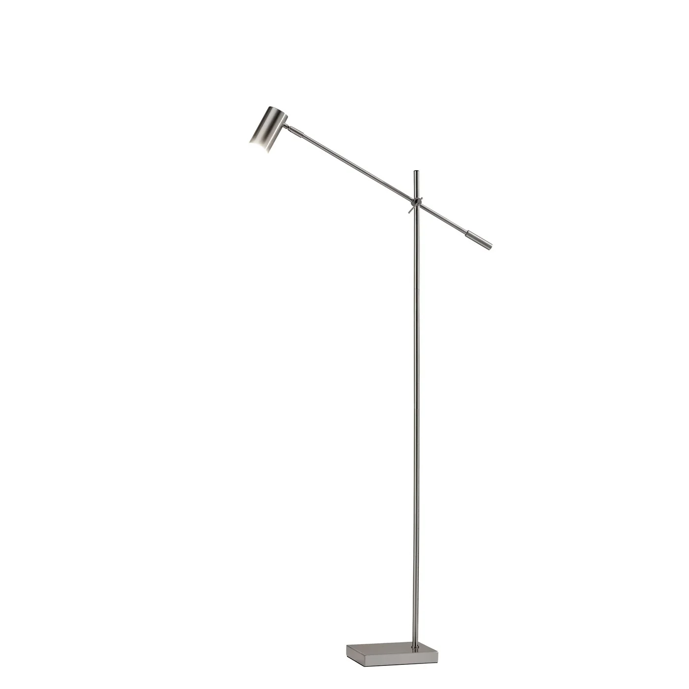 Silver LED Task Floor Lamp With Silver Metal Drum Shade By Homeroots - Image 2