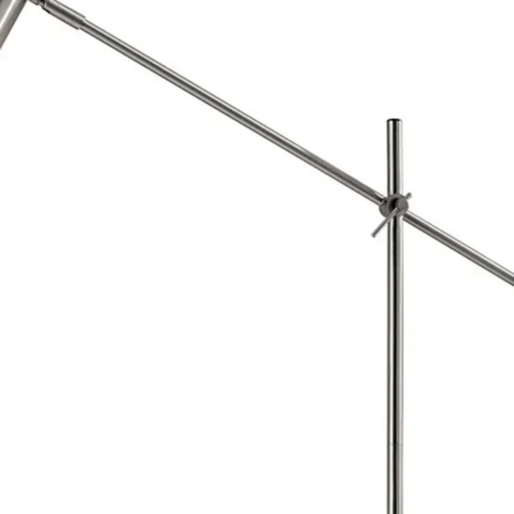 Silver LED Task Floor Lamp With Silver Metal Drum Shade By Homeroots - Image 4