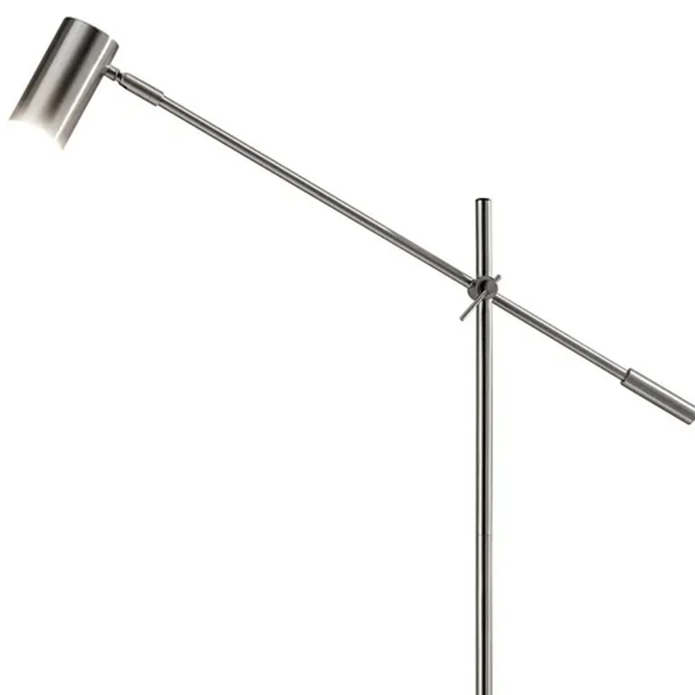 Silver LED Task Floor Lamp With Silver Metal Drum Shade By Homeroots - Image 5