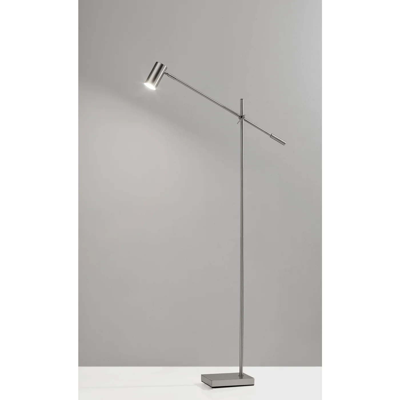 Silver LED Task Floor Lamp With Silver Metal Drum Shade By Homeroots - Image 6