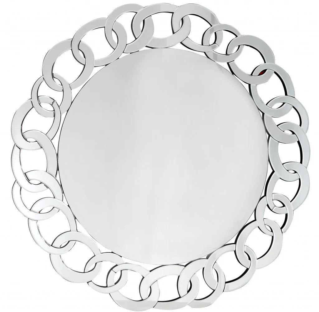 Silver Linked Mirror By Homeroots - Image 2