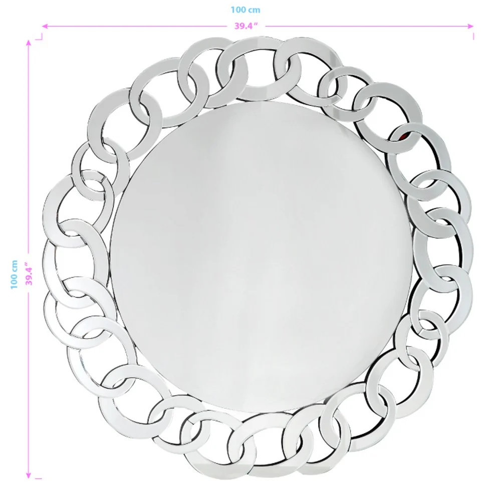 Silver Linked Mirror By Homeroots - Image 3