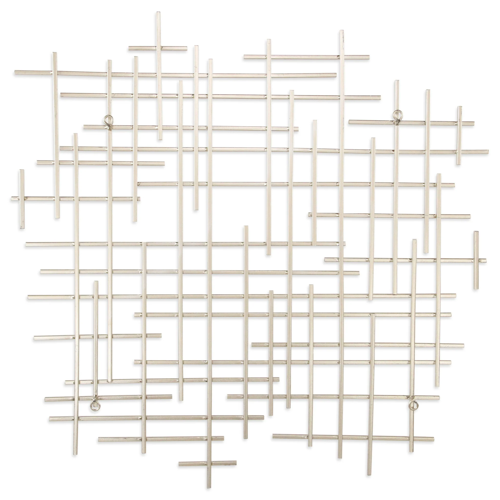 Silver Metal Abstract Lines Hanging Dimensional Sculpture By Homeroots - Image 3