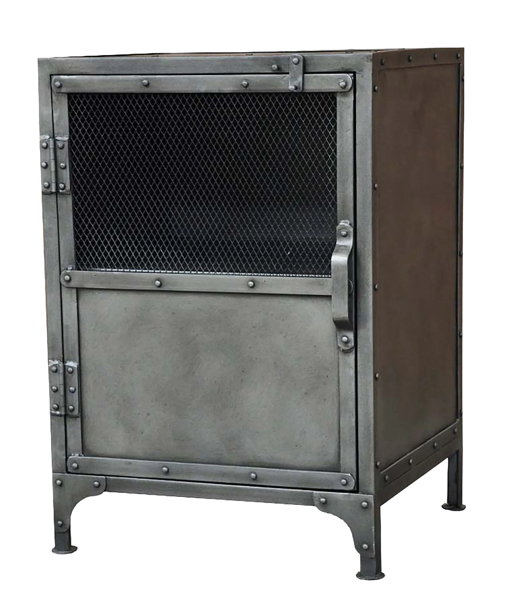 Silver Metal Accent Cabinet With Two Shelves By Homeroots - Image 2