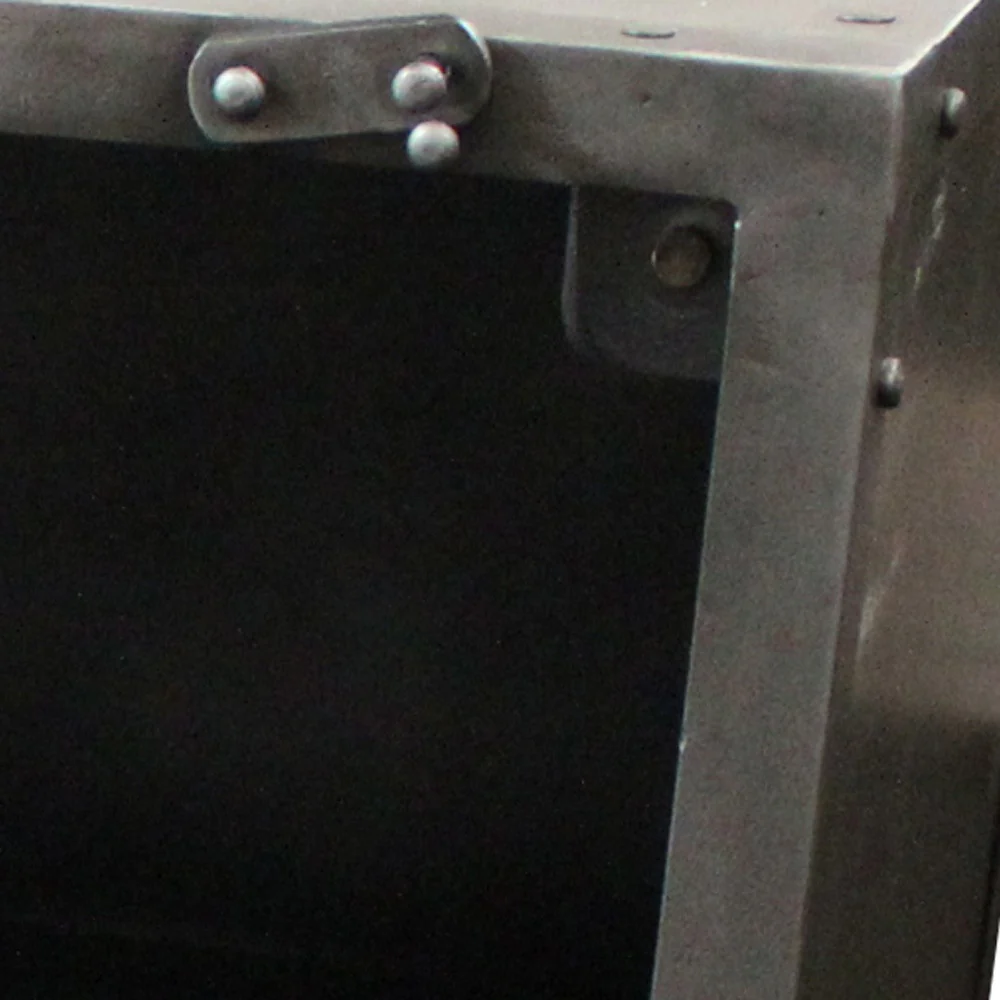 Silver Metal Accent Cabinet With Two Shelves By Homeroots - Image 6