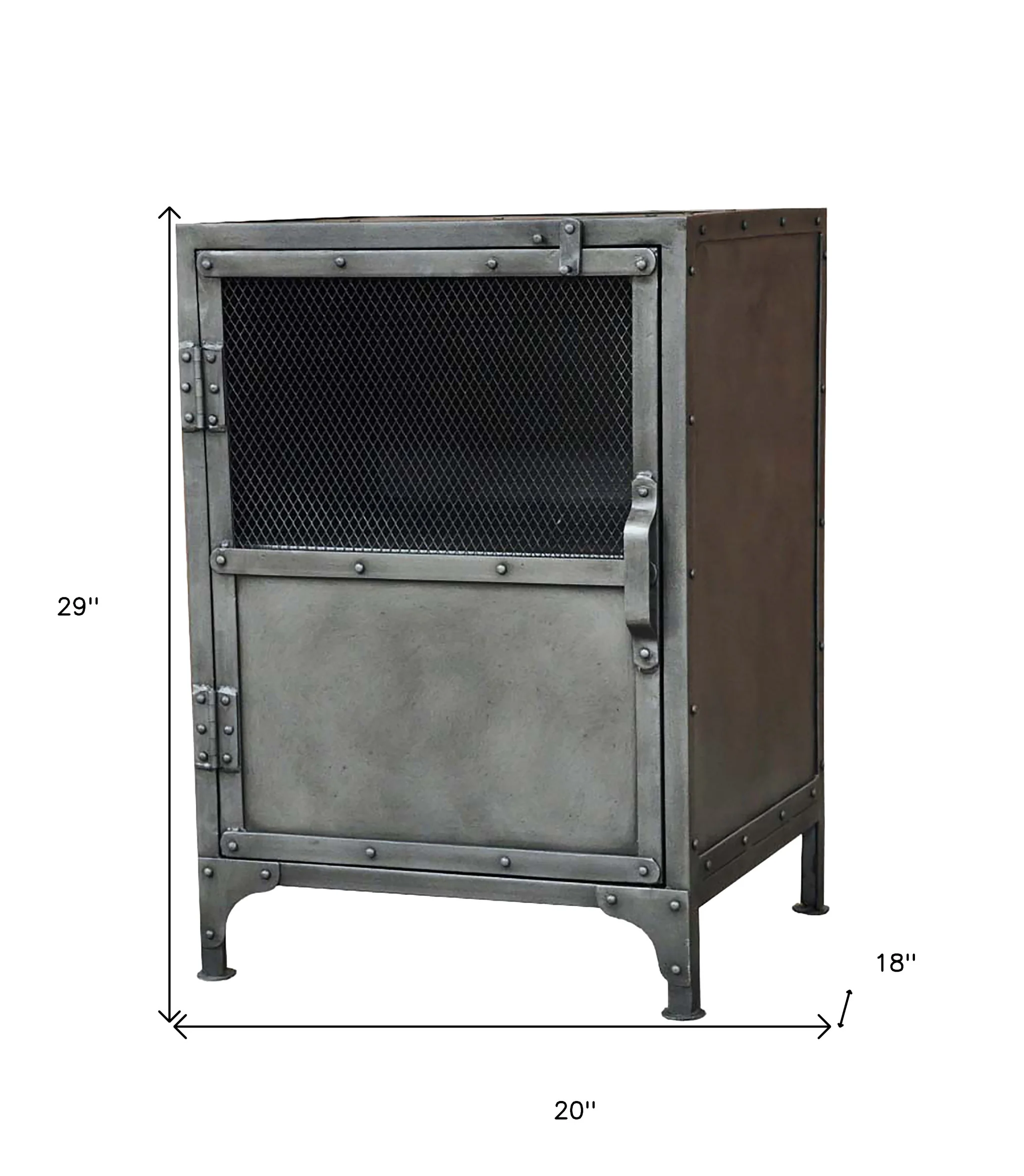 Silver Metal Accent Cabinet With Two Shelves By Homeroots - Image 7