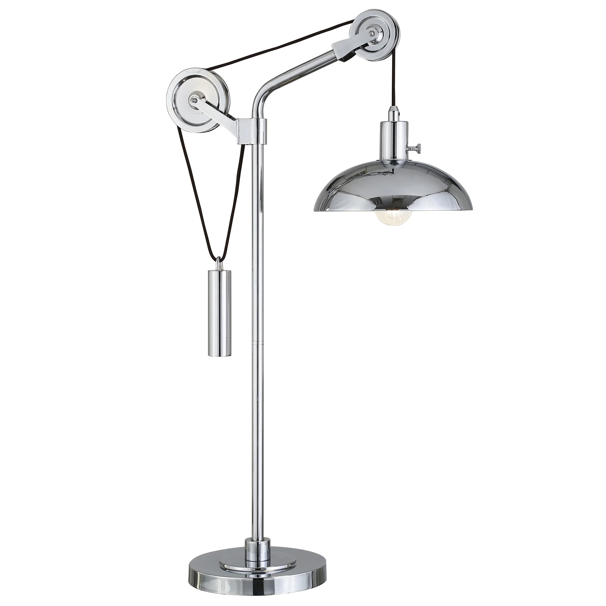 Silver Metal Adjustable Desk Table Lamp With Nickel Dome Shade By Homeroots - Image 7