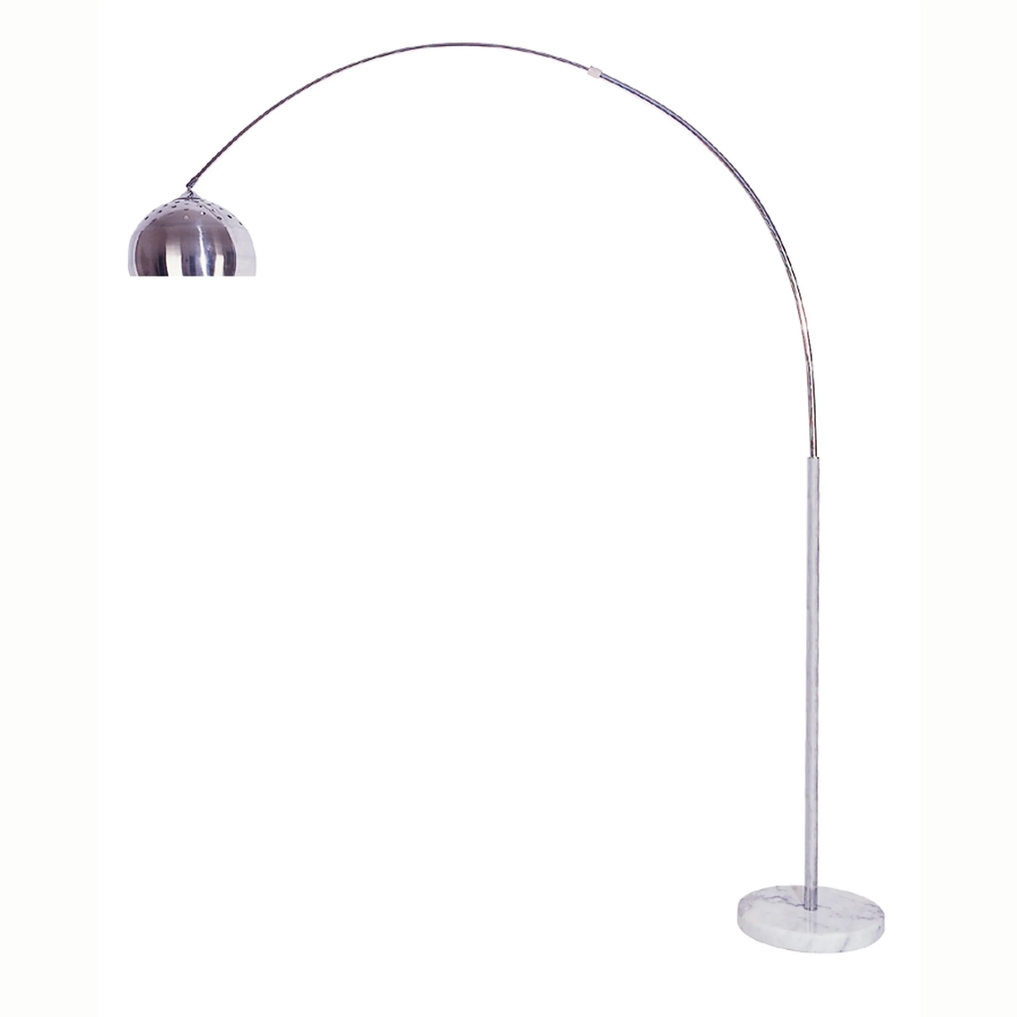 Silver Metal Arched Floor Lamp By Homeroots - Image 2