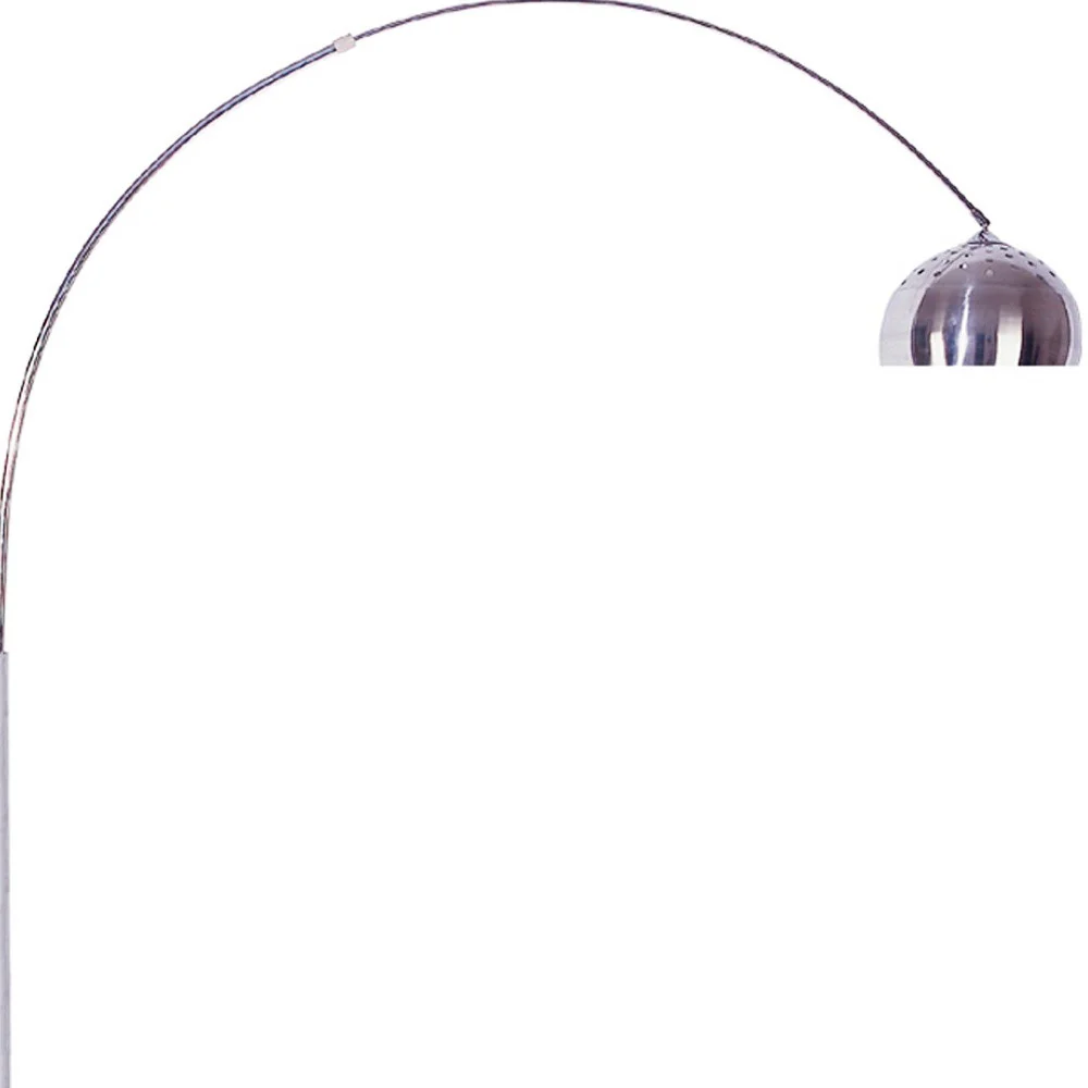 Silver Metal Arched Floor Lamp By Homeroots - Image 3