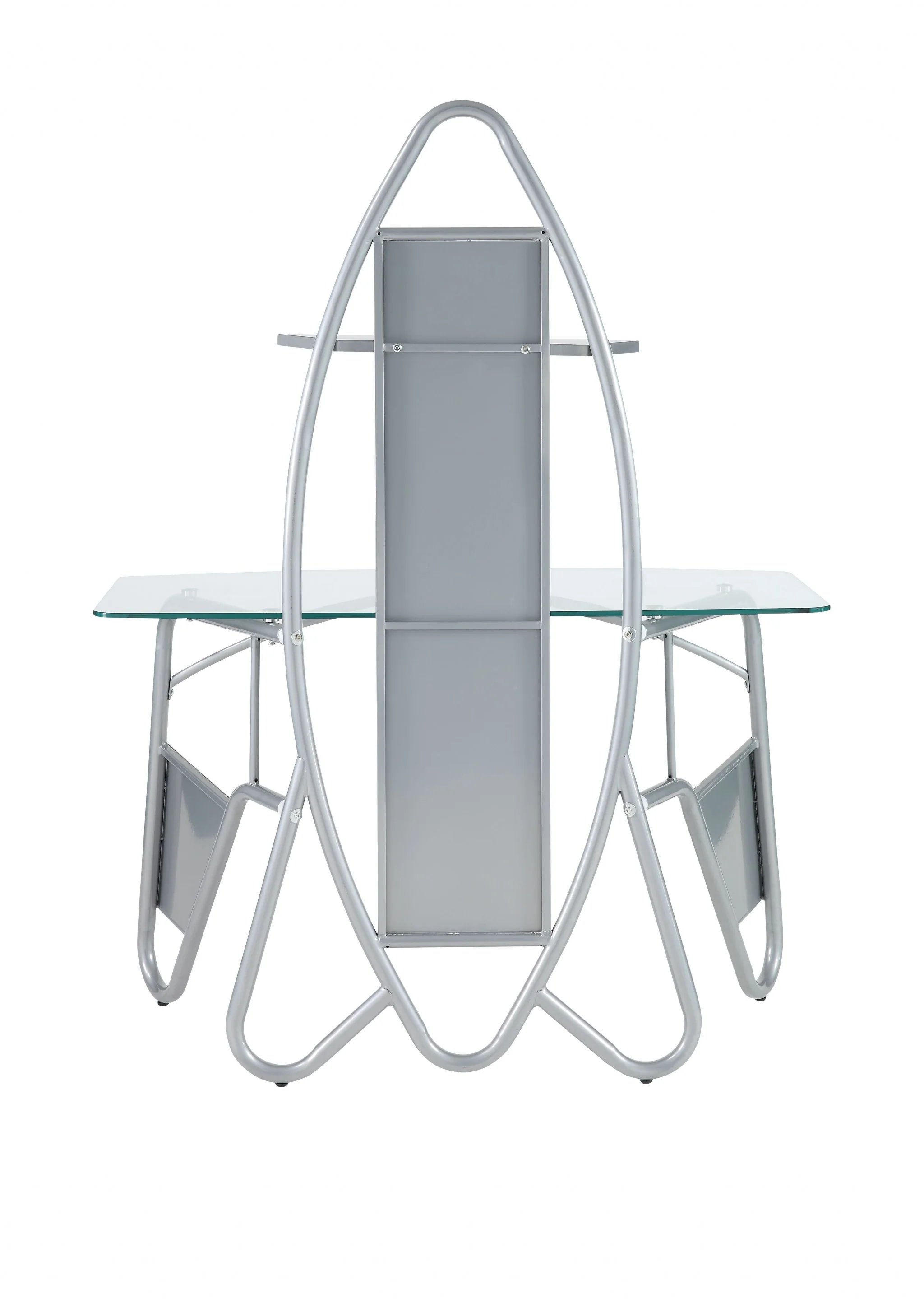 Silver Metal Desk By Homeroots - Image 4