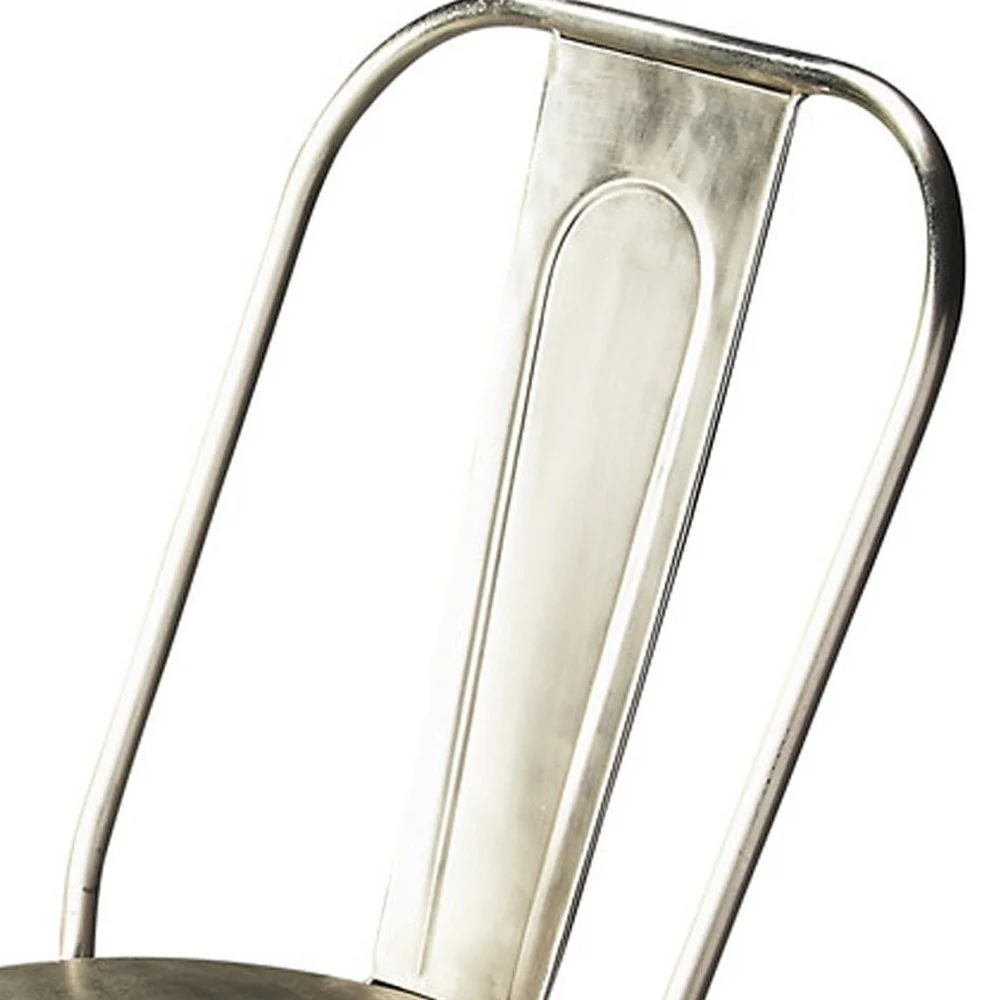 Silver Metal Dining Chair By Homeroots - Image 3