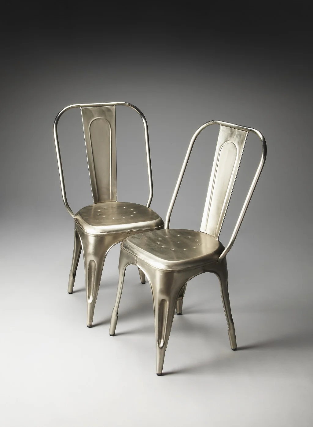 Silver Metal Dining Chair By Homeroots - Image 5