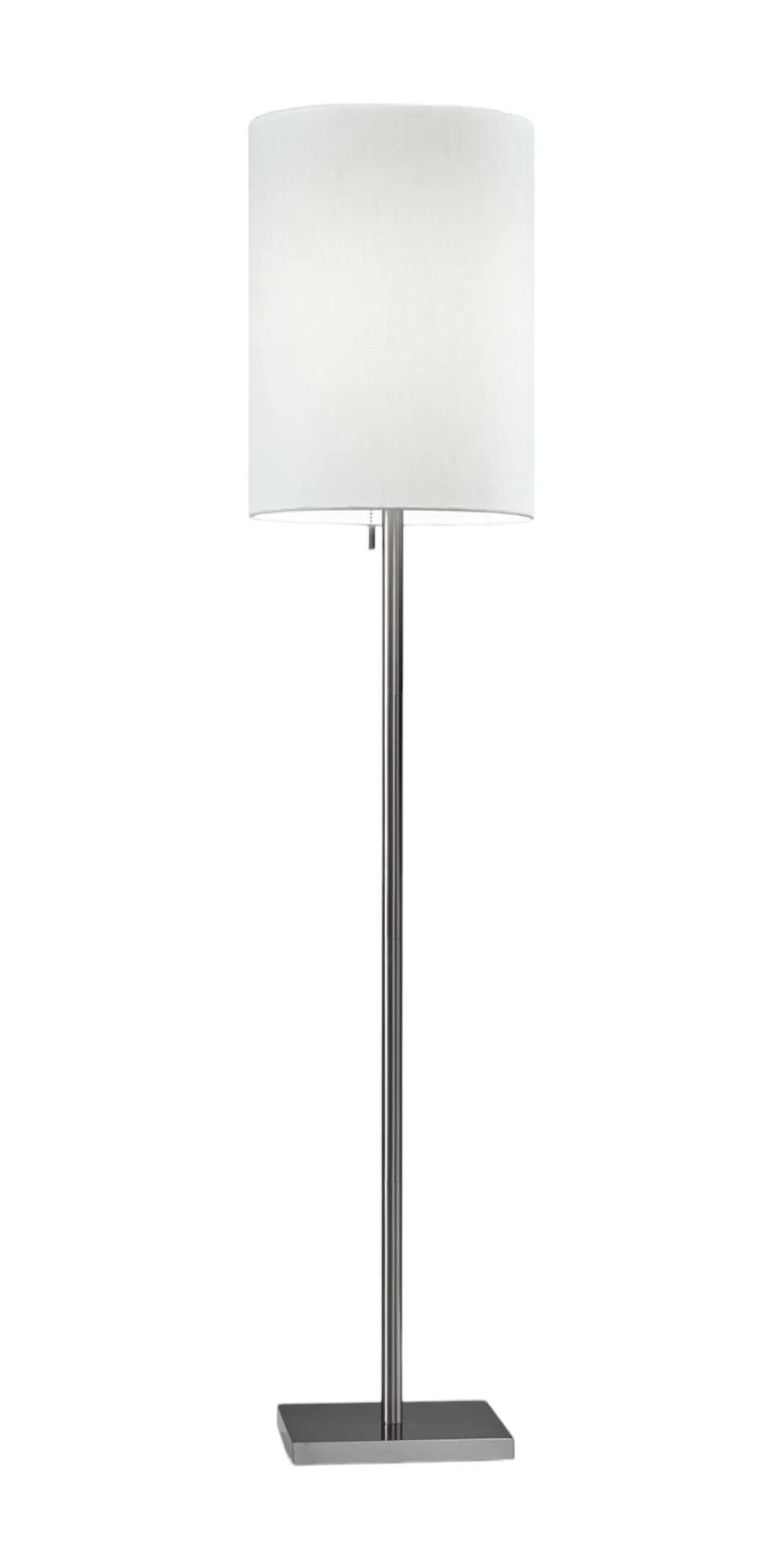 Silver Metal Floor Lamp With Fabric Shade By Homeroots - Image 2