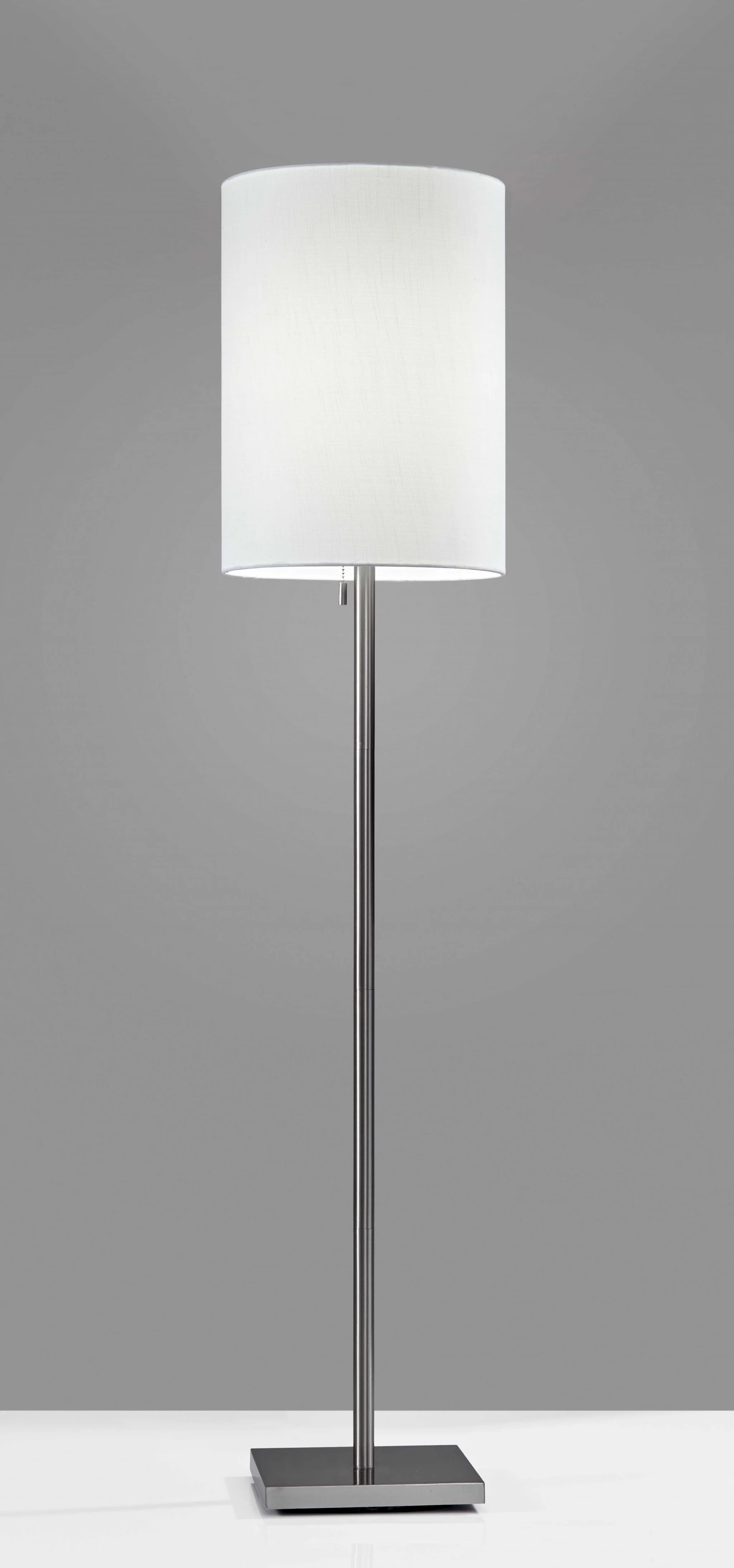 Silver Metal Floor Lamp With Fabric Shade By Homeroots - Image 3