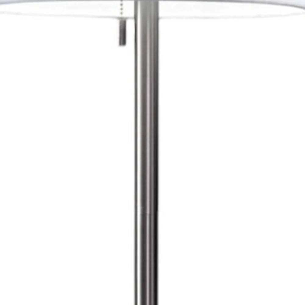 Silver Metal Floor Lamp With Fabric Shade By Homeroots - Image 5