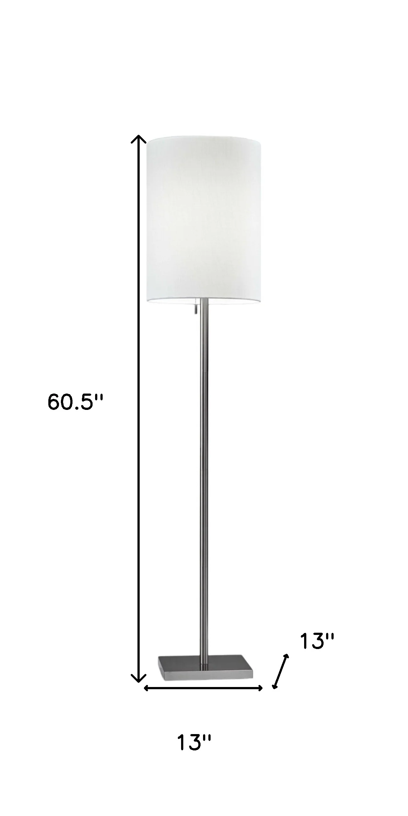 Silver Metal Floor Lamp With Fabric Shade By Homeroots - Image 6