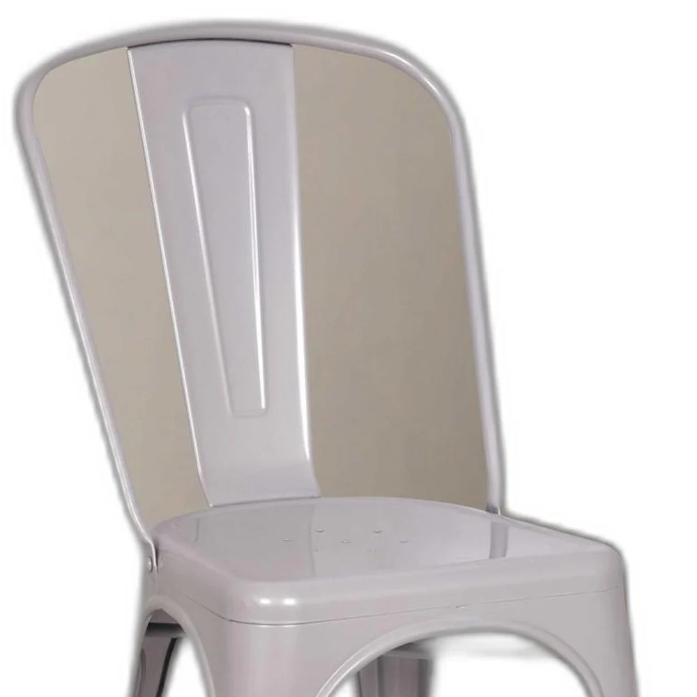 Silver Metal Side Chair Set Of 2 By Homeroots - Image 4