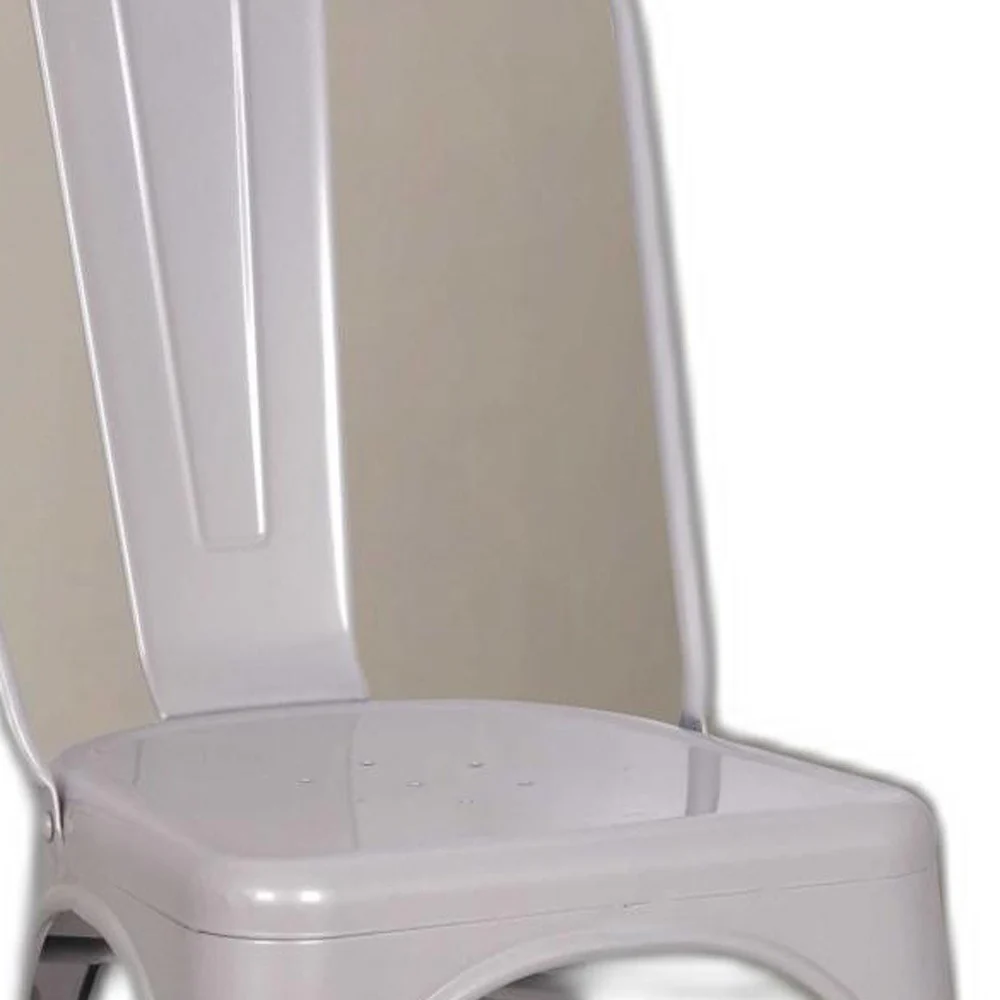 Silver Metal Side Chair Set Of 2 By Homeroots - Image 5