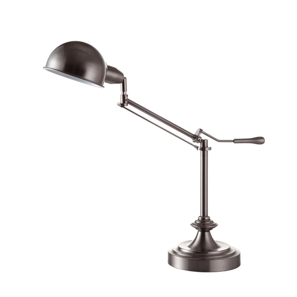 Silver Metal Swing Arm Table Lamp By Homeroots - Image 2