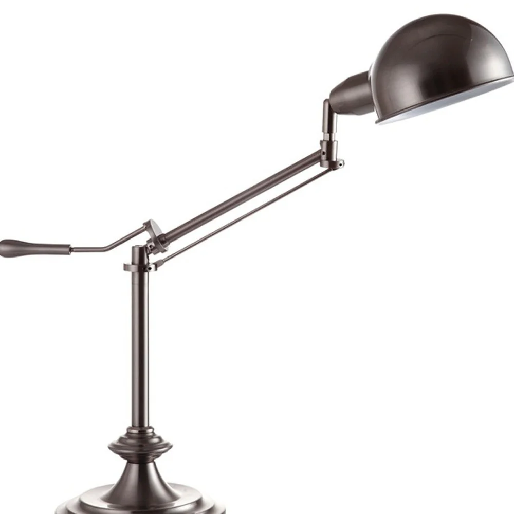 Silver Metal Swing Arm Table Lamp By Homeroots - Image 3