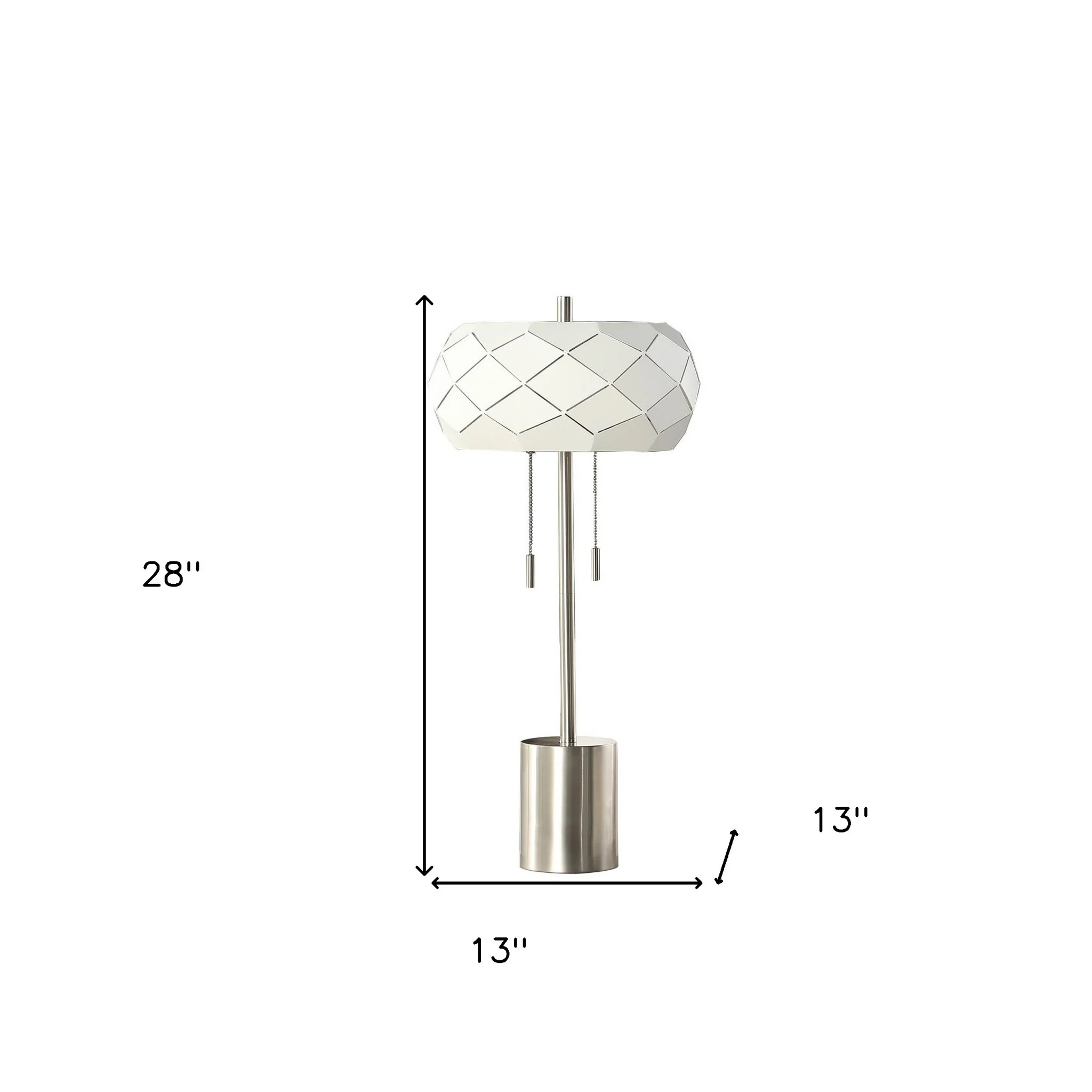 Silver Metal Table Lamp With Geometric Laser Cut Metal Shade By Homeroots - Image 7