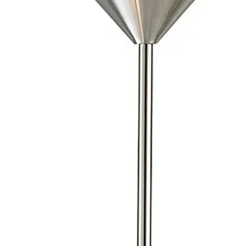 Silver Metal Two Light Torchiere Floor Lamp With White Bowl Shade By Homeroots - Image 3