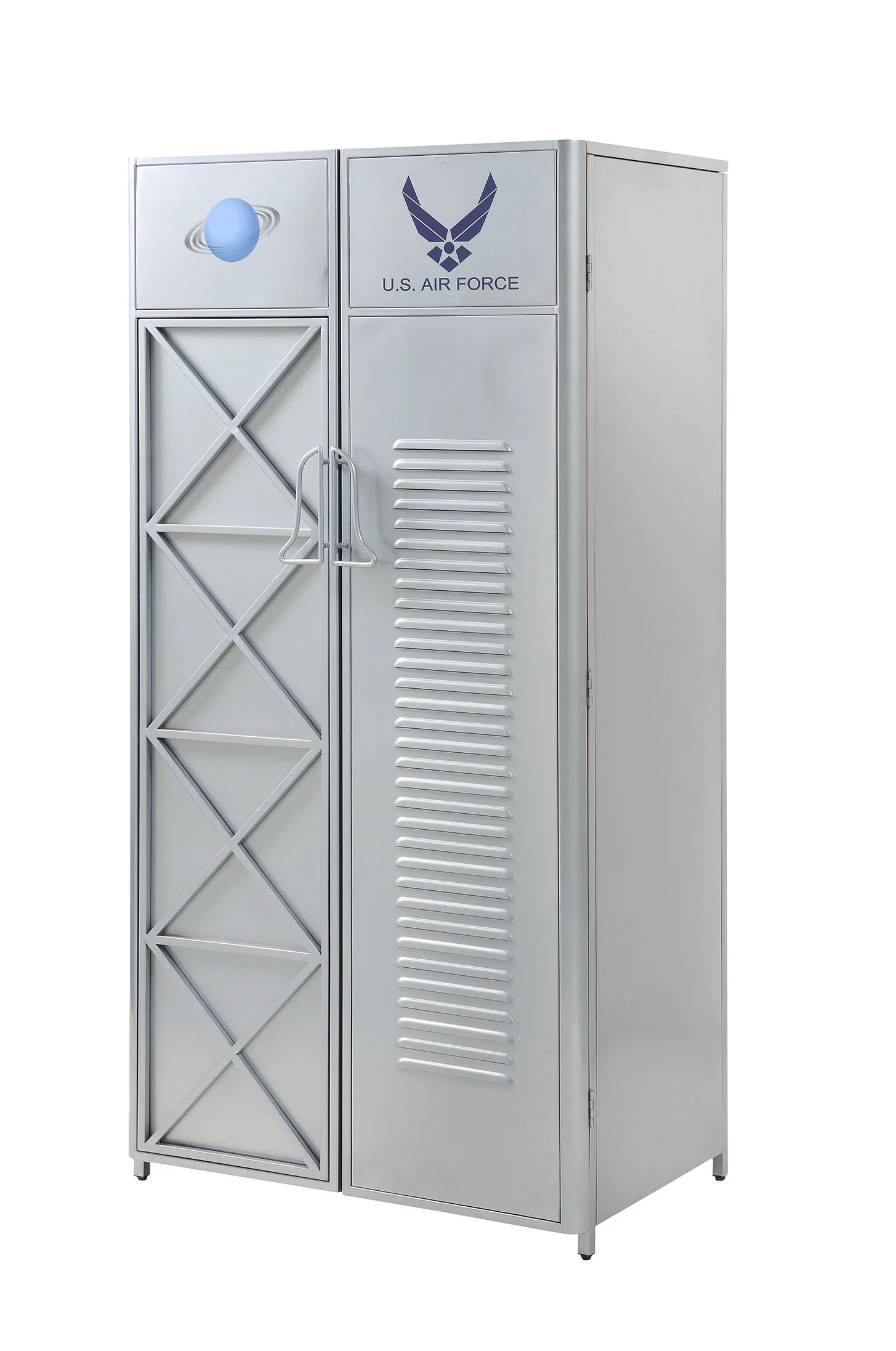 Silver Metal Wardrobe By Homeroots - Image 2