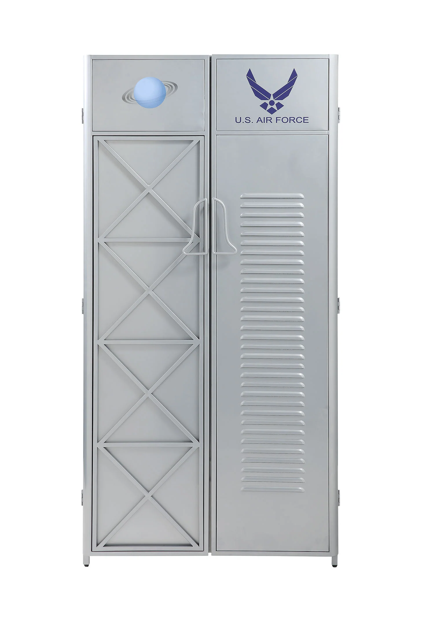 Silver Metal Wardrobe By Homeroots - Image 3