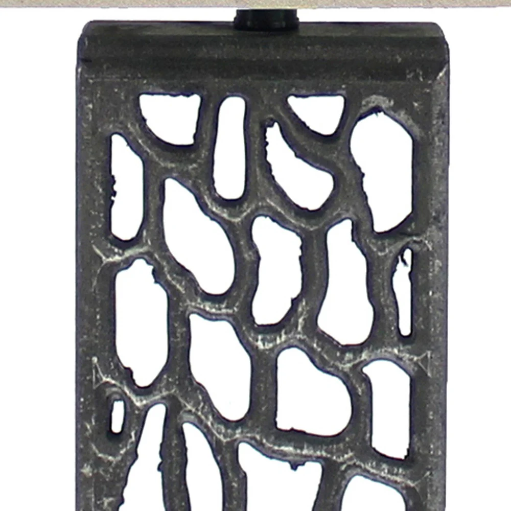 Silver Metal With Multi Mini Grotto Pattern - Table Lamp By Homeroots - Image 3