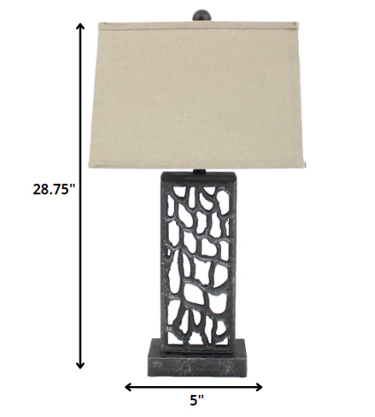 Silver Metal With Multi Mini Grotto Pattern - Table Lamp By Homeroots - Image 5