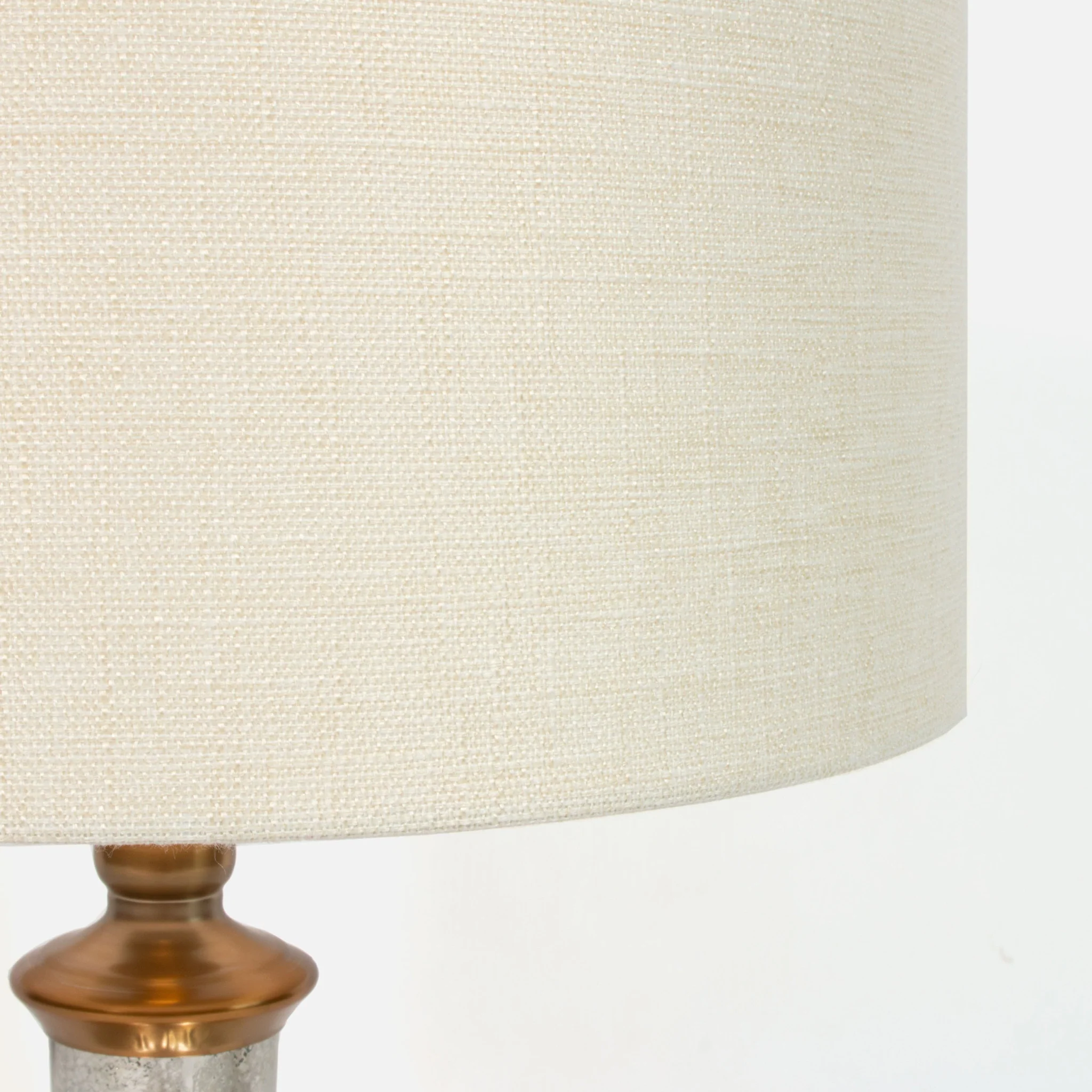 Silver Metallic Glass LED Table Lamp With Ivory Drum Shade By Homeroots - Image 6