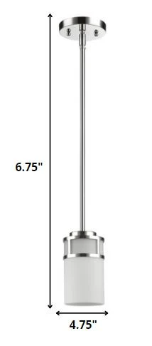 Silver Minimalist Cylindrical Hanging Light By Homeroots - Image 2