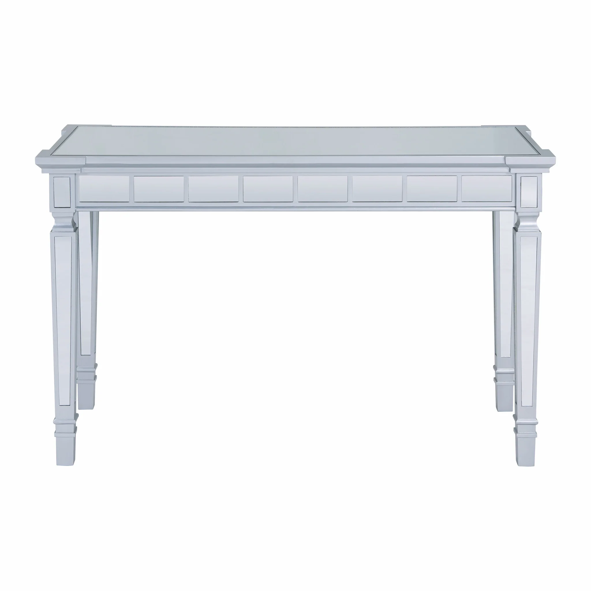 Silver Mirrored Writing Desk with Drawers By Homeroots - Image 7