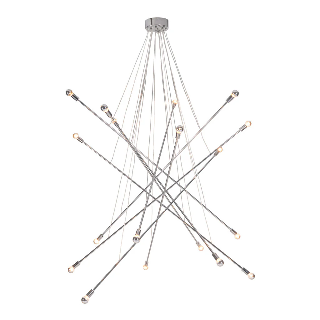 Silver Multi Light Metal Dimmable Chandelier By Homeroots - Image 3