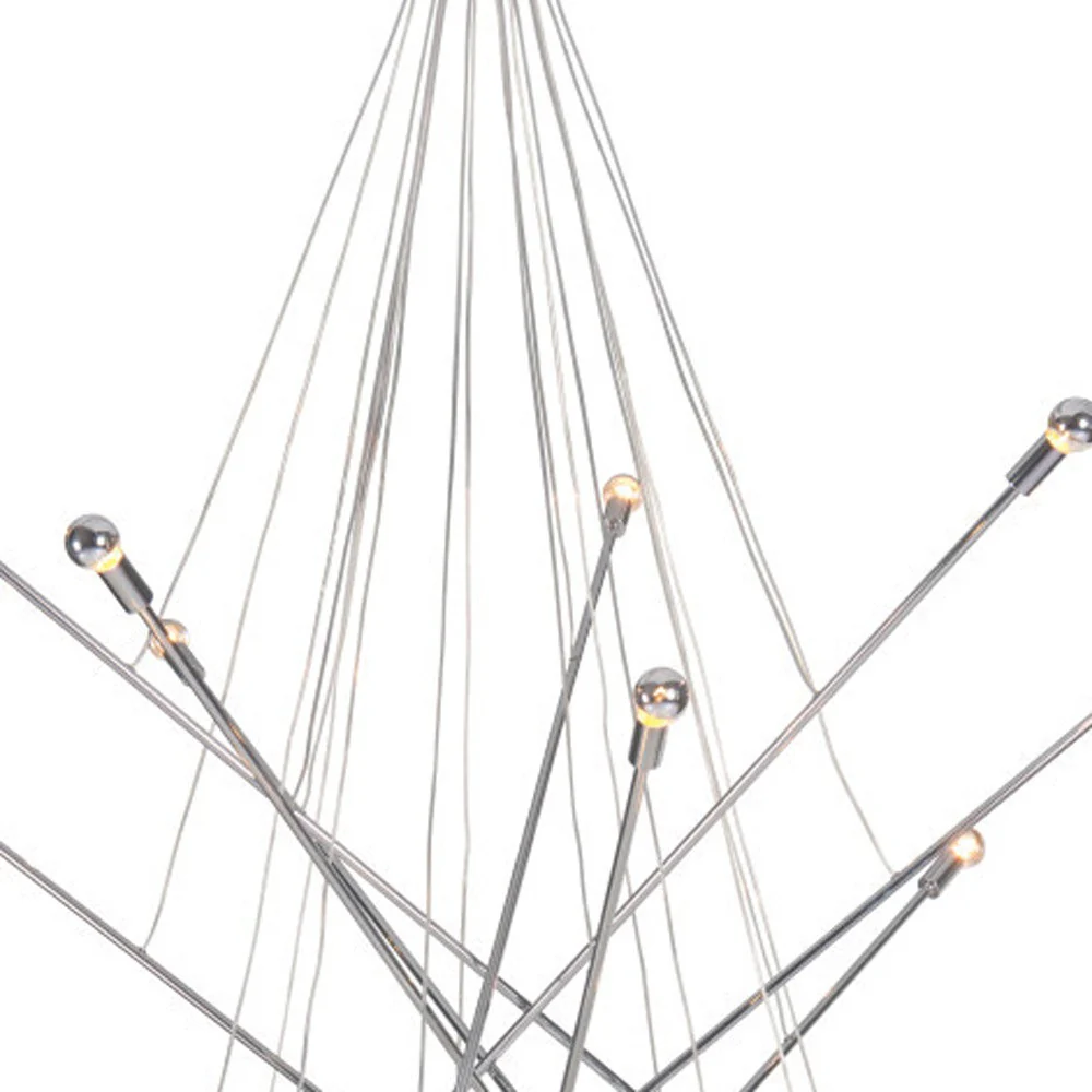 Silver Multi Light Metal Dimmable Chandelier By Homeroots - Image 4