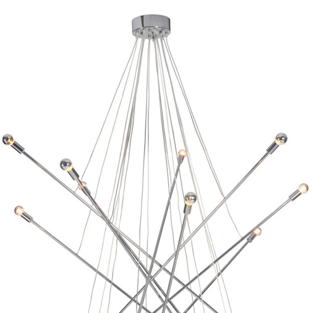 Silver Multi Light Metal Dimmable Chandelier By Homeroots - Image 5