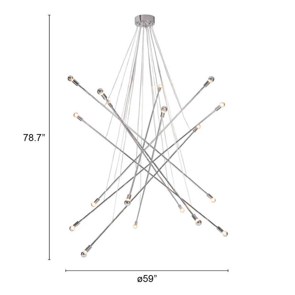 Silver Multi Light Metal Dimmable Chandelier By Homeroots - Image 8