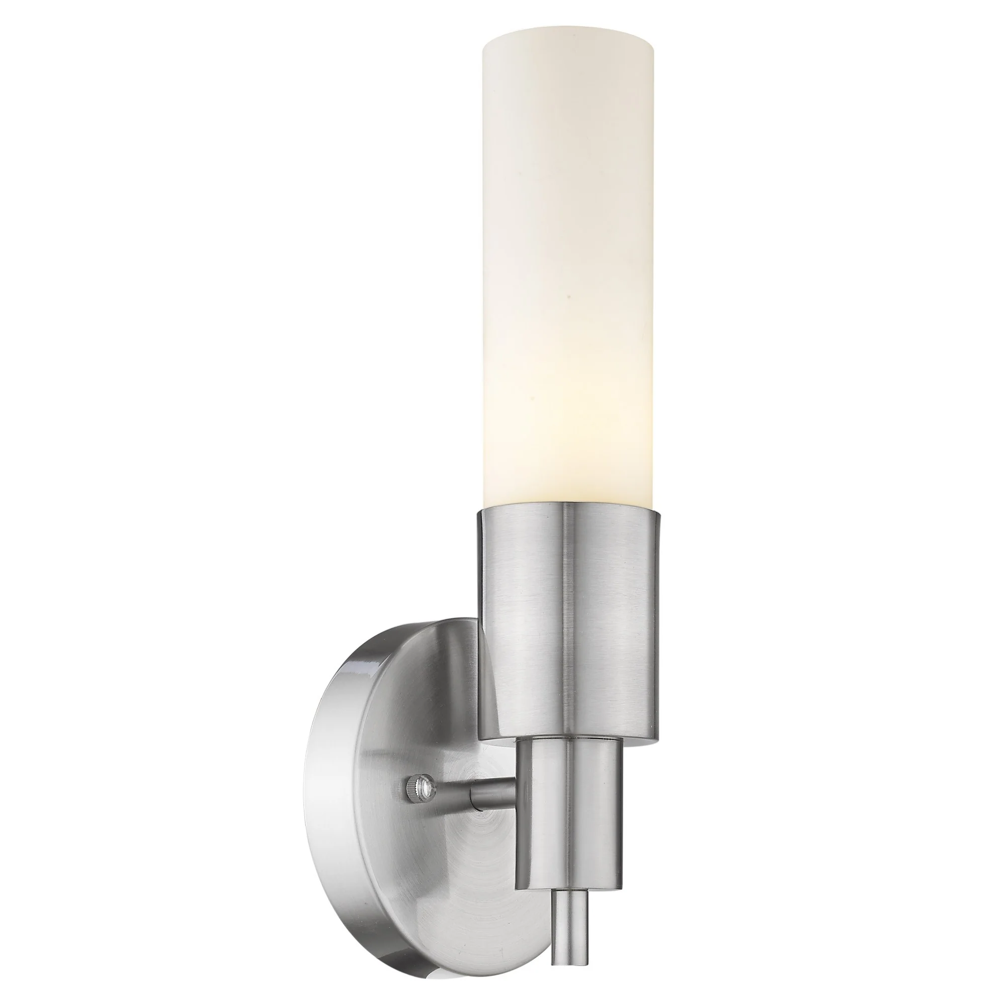 Silver Narrow Wall Light with Frosted Glass Shade By Homeroots - Image 2