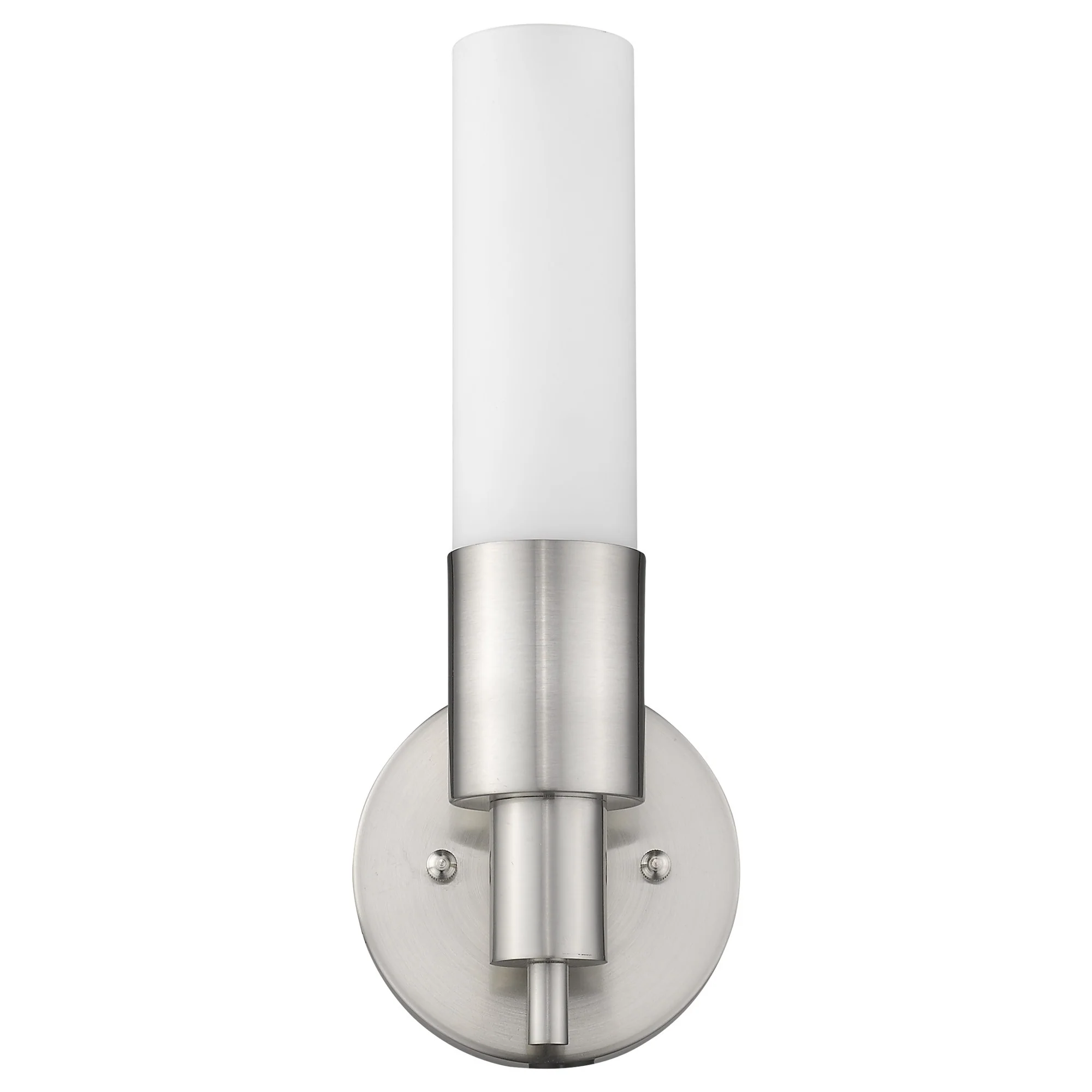 Silver Narrow Wall Light with Frosted Glass Shade By Homeroots - Image 3