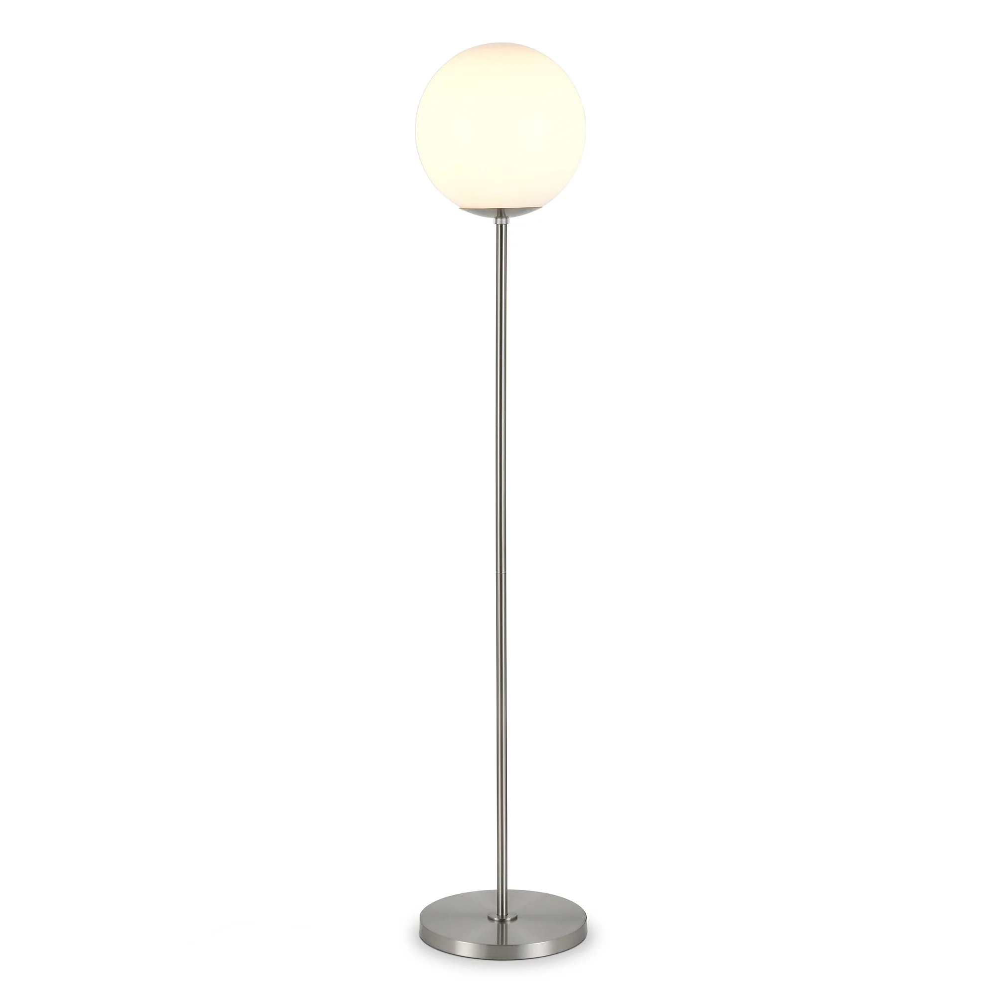 Silver Novelty Floor Lamp With White Plastic Globe Shade By Homeroots - Image 3
