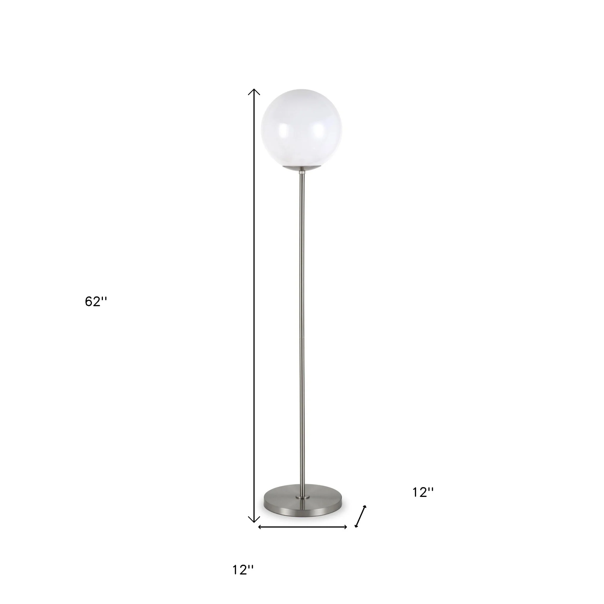Silver Novelty Floor Lamp With White Plastic Globe Shade By Homeroots - Image 8