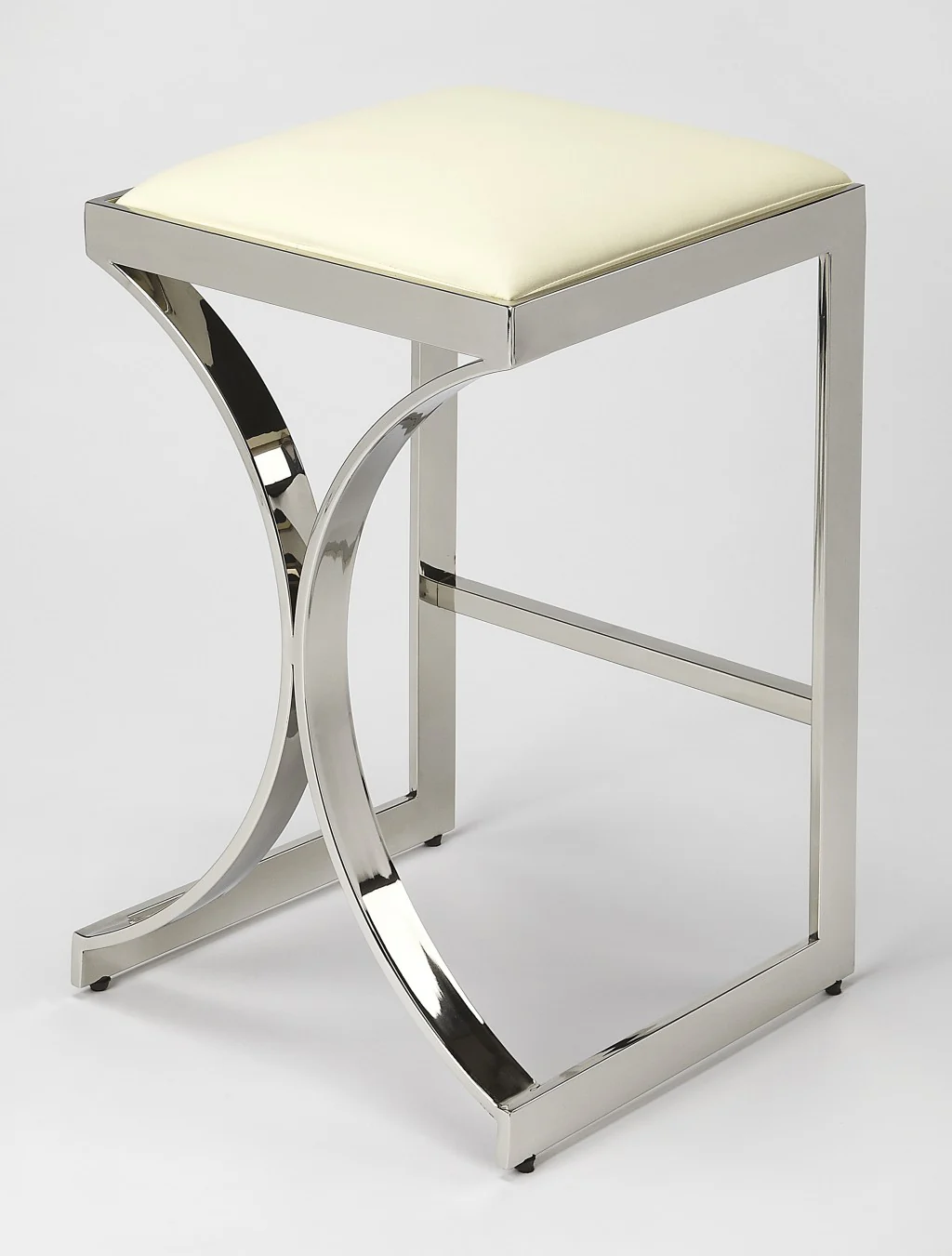Silver Plated Counter Stool By Homeroots - Image 2