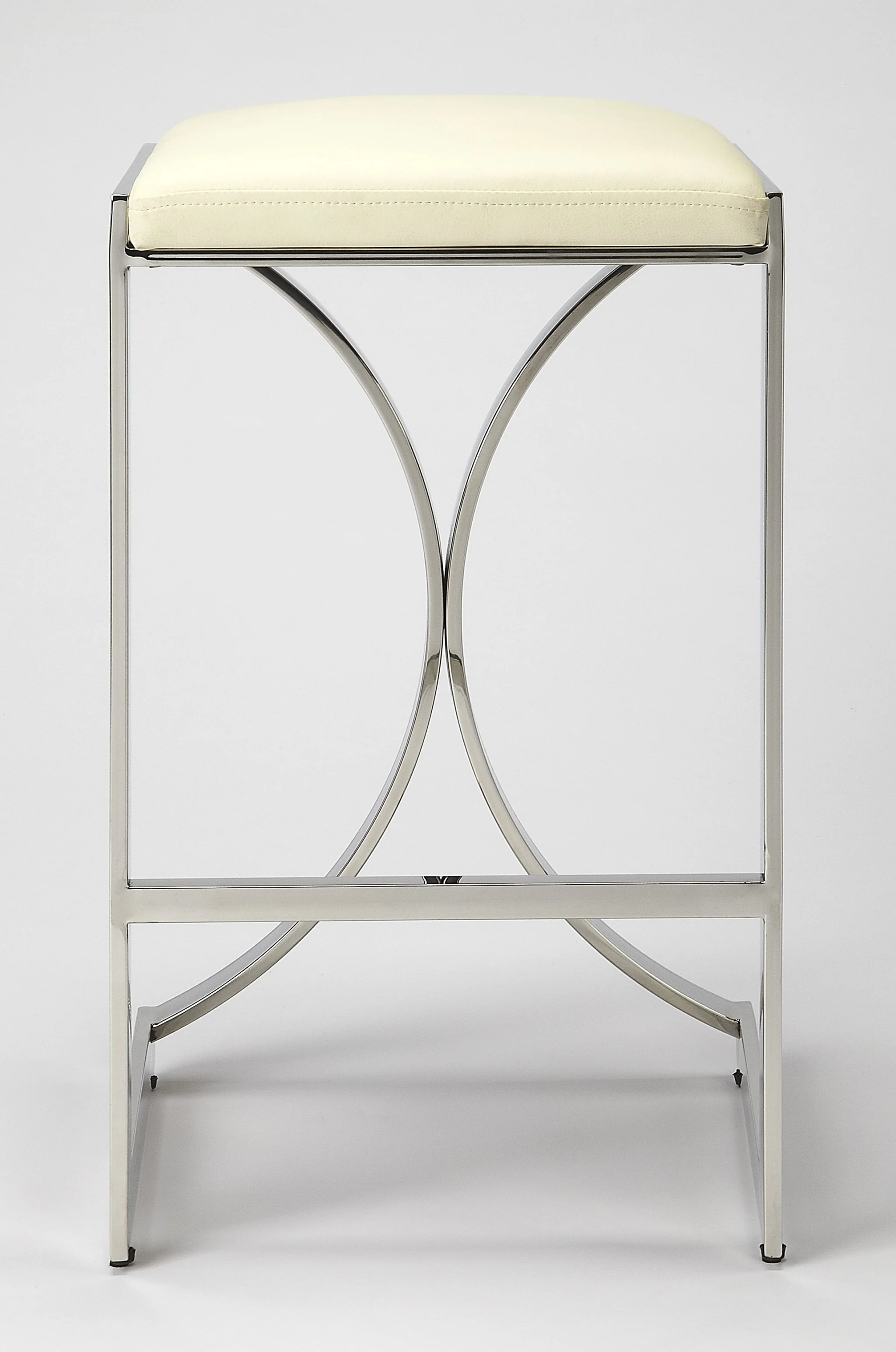 Silver Plated Counter Stool By Homeroots - Image 3