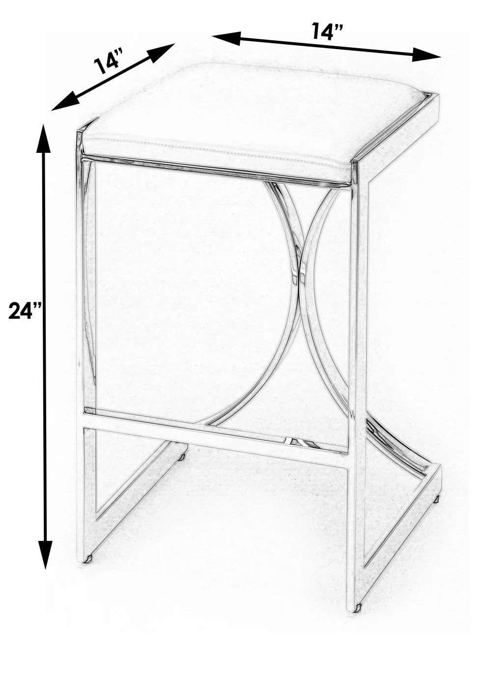 Silver Plated Counter Stool By Homeroots - Image 5